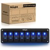 Nilight 8 Gang Aluminum Rocker Switch Panel Toggle Dash 5