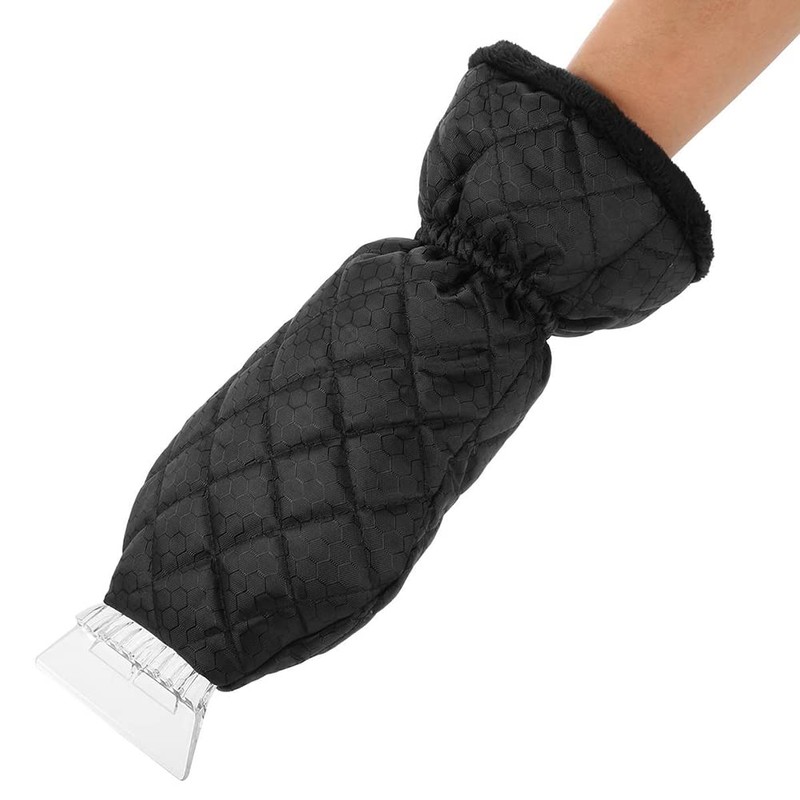 Alnicov Ice Scraper with Glove Snow Remover Waterproof Mitt Lined