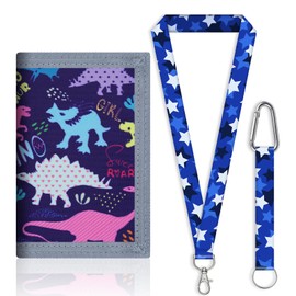 Children's Wallet Boys, Boys Wallet, Neck Pouch Boys, Tri-Fold Purse, Children's Wallet with Velcro Fastening, Drawstring Strap, Note Compartment, Children's Wallet, Gifts for Boys, blue