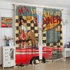 FengMingRui 50s American Diner Curtains Rural Retro Restaurant Car Burgers