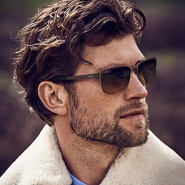 CARFIA UV Protection Mens Sunglasses Polarised Mirrored Glasses for Driving Hiking Baseball, Square Frame (Tea)