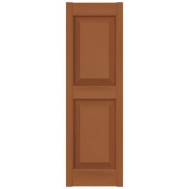 Builders Edge BEP2120043471 TailorMade Two Equal, Raised Panel, Includes Matching Installation Spikes (Per Pair) Vinyl Shutters, 12-in. W x 43-in. H, 471-Treated Cedar