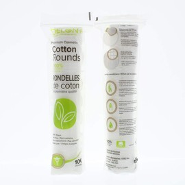 DELON Premium Cosmetic Cotton Rounds (1x100 Count Stacks)