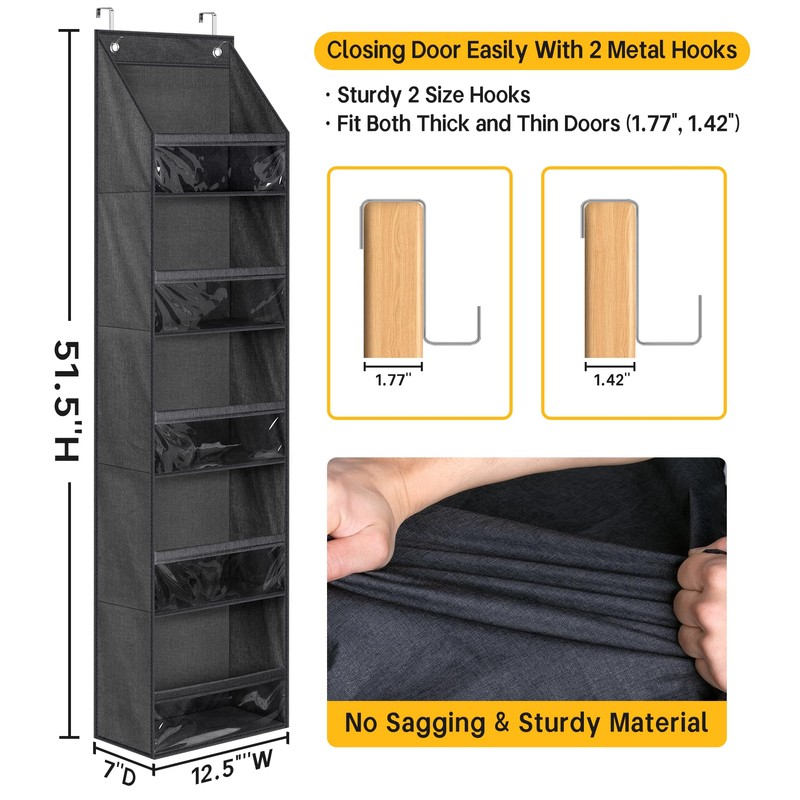 SLEEPING LAMB Narrow Door Hat Organizer for Baseball Caps, Baseball