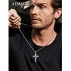 ADMETUS Silver Cross Necklaces for Men Sterling Silver Western Turqupise