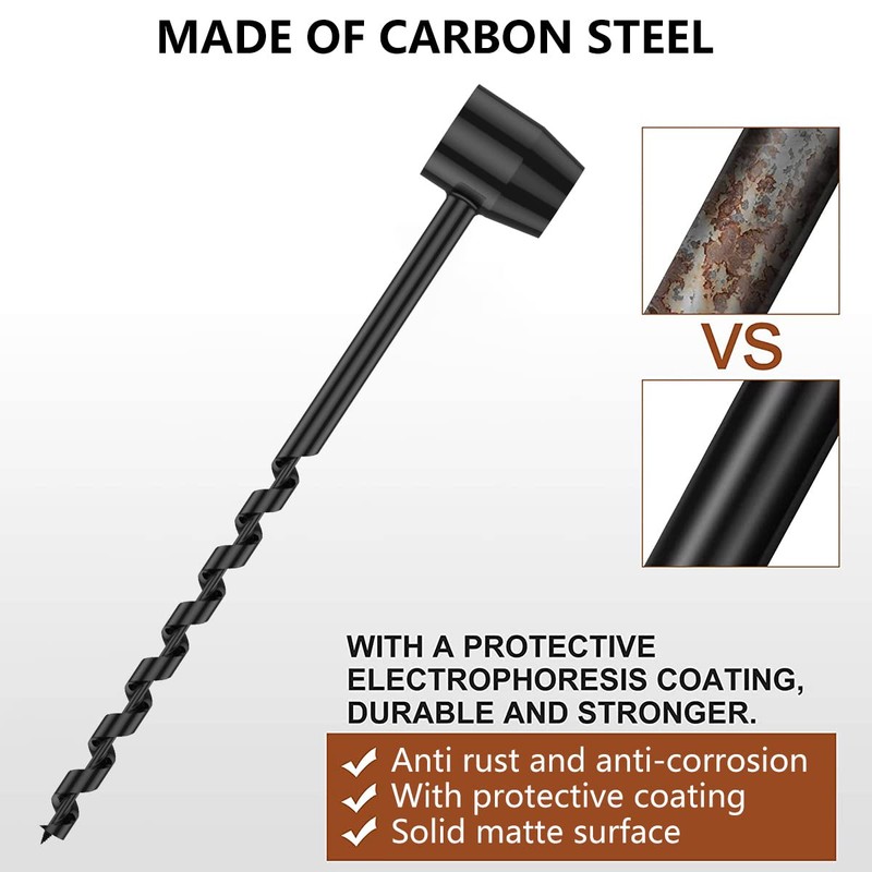 Abizarch Bushcraft Hand Drill Carbon Steel Manual Auger Drill Portable
