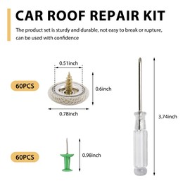 BWBWND 60PCS Car Roof Headliner Repair Kit, Auto Roof Snap Rivets Retainer Button with Installation Tool, Universal Repair Buckle for Interior Ceiling Sagging Headliner Cloth Fixing (Beige, Grid)