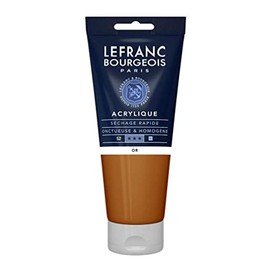 Lefranc Bourgeois 300366 Fine Acrylic Paint - Gold, 200 ml Tube, Creamy Acrylic Paint, Water-based, Quick Drying, Non-fading, Waterproof