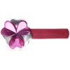 Caravan Celluloid Acetate Dainty Flower Automatic Barrette, Silver and Pink,