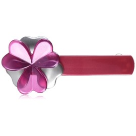 Caravan Celluloid Acetate Dainty Flower Automatic Barrette, Silver and Pink, 0.5 Ounce