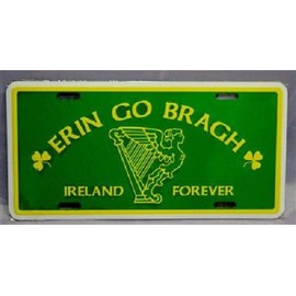 Irish Erin Go Bragh Ireland Forever Aluminum Green License Plate Tag