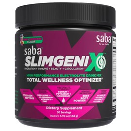 Saba SlimGenix IQ | 4-in-1 Optimizing Drink Mix | Berry Lemonade Flavor | Hydration + Immune Support + Circulation + Beauty | 30 Servings |