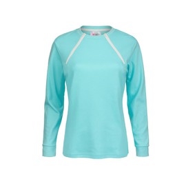 ComfyChemo® CHEMOWEAR : Women's Long Sleeve Chemotherapy Port Zipper Shirts (Large, Sky Blue)