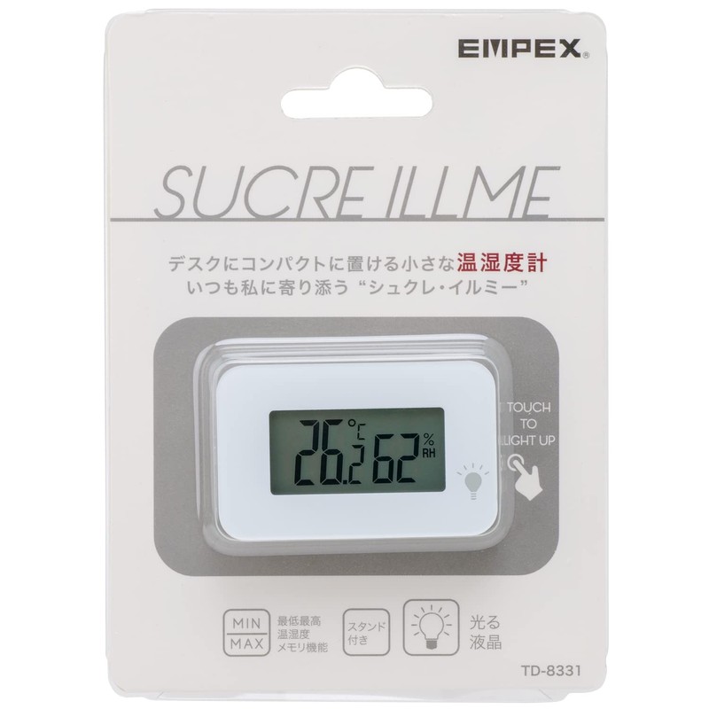 Empex TD-8331 Digital Thermometer/Hygrometer, Shuklei Irmi Tabletop, 1.3 x 2.0