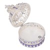 Metal Trinket Box Purple Crown Shape Shiny Elegant Exquisite Zinc