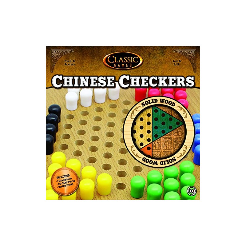 TCG Toys Solid Wood Chinese Checkers, 10"