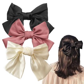 Pack of 3 Hair Bow, Hair Clip with Bow, Hair Bows Girls, Women's Hair Bows, French Large Bow, Hair Clips, Hair Clip for Girls