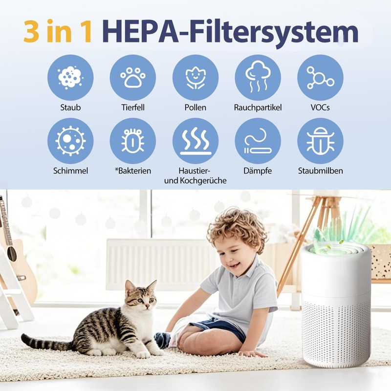 Air Purifier HEPA Activated Carbon Filter for EJ-JHQ01, Removes Dust,