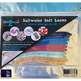 Sea fishing 4" Ultra Violet Soft lures x10 - For Saltwater & Freshwater Fishing - Bass, Cod, Wrasse, Pollock, Perch, Trout Pike and Chub