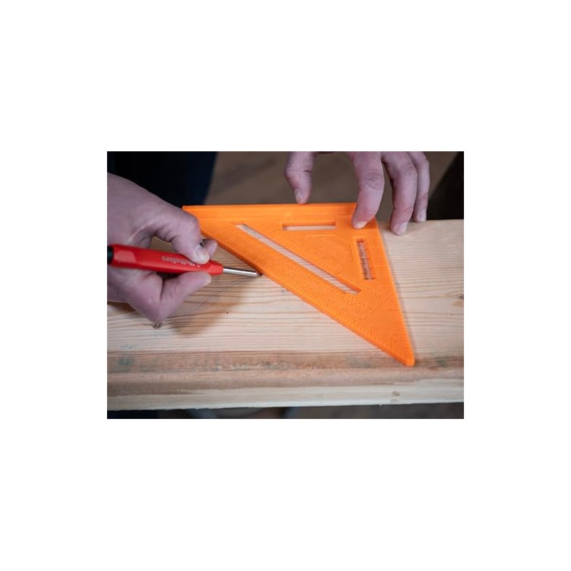 Johnson Level & Tool RAS-70B-ORAN Structo-Cast Rafter Square, 7", Orange,