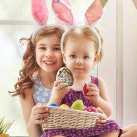 Patchwork Felt Egg House Kit,Embroidered Felt Easter Eggs Kit,Easter Decor Egg House Set,Decorative Eggs with Material Package & Instructions, Set Crafting Suppli