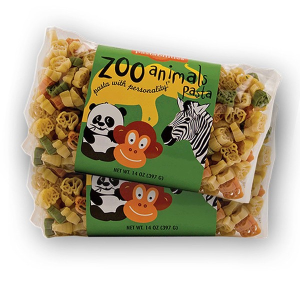 Pastabilities Zoo Animals Pasta, Fun Shaped Noodles for Kids, Non-GMO Natural Wheat Pasta 14 oz (2 Pack)