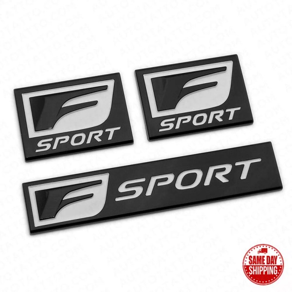 AutoTattoo 3x F-Sport Black Logo ABS Badge Side Fender Marker