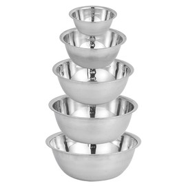NUZAMAS Set of 5 Stainless Steel Mixing Bowls Economy Mixing Bowl Set Meal Prep Stainless Steel Mixing Bowls Set for Home Refrigerator and Kitchen Food Storage Organizers