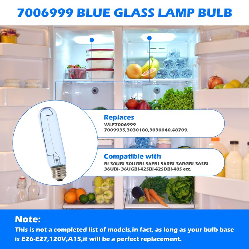AQDD 7006999 Refrigerator Light Bulbs for Sub Zero Light Bulb