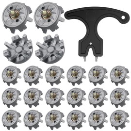 Lanties 31 Pcs Golf Spikes Set with 30 Golf Cleats Replacement and Black Cleats Spanner for Shoes Metal Thread Screw 6 mm Dia Spike Tool Accessories for Lawn Outdoor Cricket Shoe Player Lover(Grey)