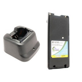 BP-210N Battery and Charger for Icom IC-V8, IC-V82, IC-A6, IC-A24, IC-T3H, IC-A6E, IC-F3GS, IC-F21 Two-Way Radio (1100mAh, 7.2V, NI-CD)