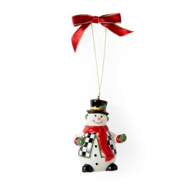 Spode Christmas Tree Black and White Snowman Ornament | Snowman Christmas Tree Hanging Ornaments | Holiday Decorations | Christmas Decor for Christmas Trees – 3.5"