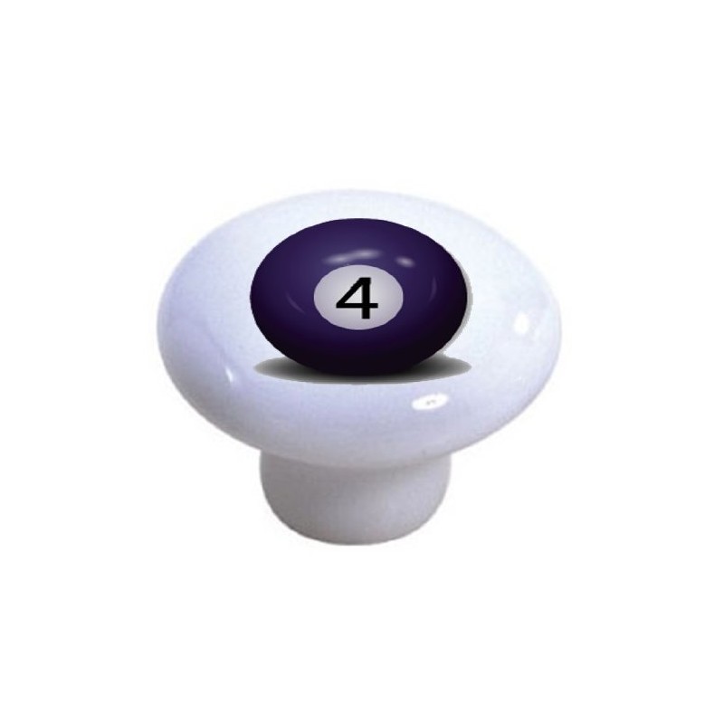 Set of 2 Billiards 4 Pool Ball Ceramic Cabinet Drawer