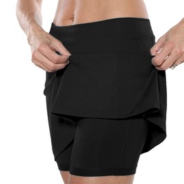 utuher Skorts for Women,Athletic Golf Tennis Skirt, Skort with Pocket, Elastic Tennis Skirt Women with Shorts (XXL, Black)