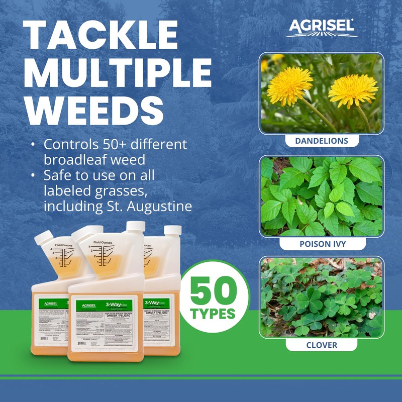 Agrisel 3 Way Max Weed Killer, Eliminate 50+ Weeds, Safe