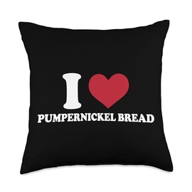 German Pumpernickel Bread Designs I Love Pumpernickel-Sourdough Bread Rye Dark Whole Grain Throw Pillow, 18x18, Multicolor