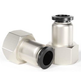 TAILONZ PNEUMATIC Female Straight 4mm Tube OD x 1/4 Inch BSP Thread Push to Connect Fittings PCF4-02(Pack of 10)