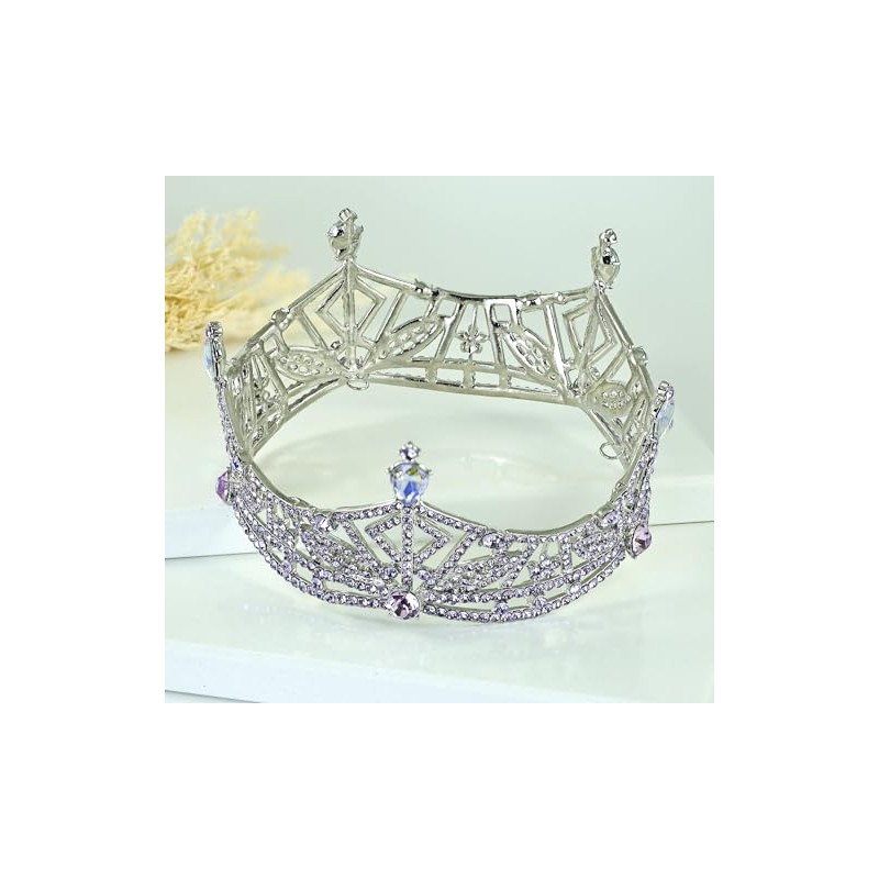 Miss America Crown Austrian Rhinestone Crystal Hair Tiara Desfile T1299
