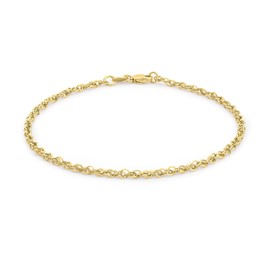 Carissima Gold 9ct Yellow Gold 40 Diamond Cut Prince of Wales Bracelet of 18cm/7 Inch