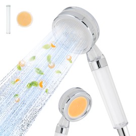 ELARIV Vitamin C Filtered Shower Head, High Pressure, Hard Water, Chlorine Removing, Dual Filtration, Replaceable Filters (Transparent)