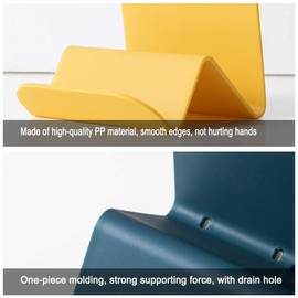 Cdycam Wall Mounted Soap Dish Holder Basket, W-shaped, Quick-Drying Drain, No Drilling, Soap Storage Saver with 2 Hooks, Suitable for Bathroom Kitchen (Green)