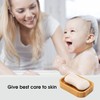 GUANJUNE Pack of 2 Natural Wood Bamboo Soap Dish Holder