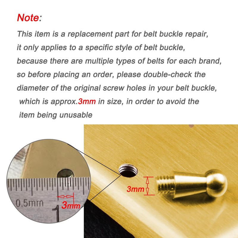Myya DIY Belt Buckle Screws Hook Replacement for Repair Belts