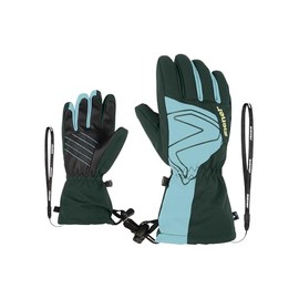 Ziener Children's Laval Ski Gloves / Winter Sports | Waterproof, Long Cuff, Dark Jungle, 6