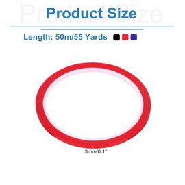 QUARKZMAN 3 Rolls Black, Red, Blue 0.1 Inch x 55 Yards PET Film Electrical Tape Decorative Tape High Temperature Heat Resistant Tape for Transformer Motor Wire 5S Positioning Logo 3 mm x 50 m