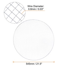 HARFINGTON 2pcs Round BBQ Grill Net 21.5" Dia Galvanized Iron Barbecue Mesh Mat for Baking Smoking Charcoal Grilling Roasting