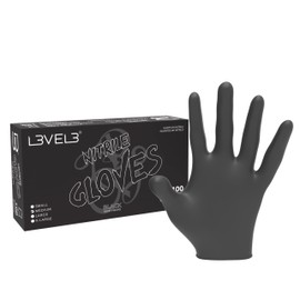 L3 Level 3 Nitrile Gloves - Professional Heavy Duty Disposable Gloves - Latex Free - Fits Snug - Box of 100