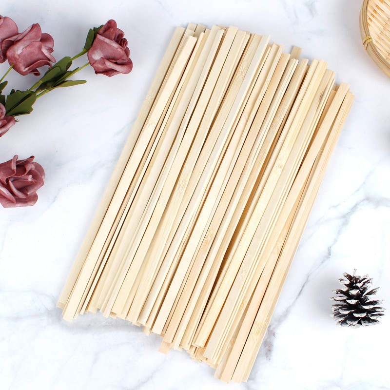 100 PCS Bamboo Sticks, 11.8 Inch Natural Bamboo Craft Sticks
