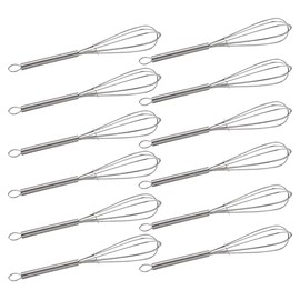 CHuangQi 5 Inch Endurance Stainless Steel Mini Whisk/Egg Beater, Set of 12