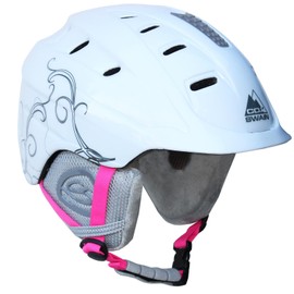 Cox Swain Ski-/Snowboard Helmet ROYAL with Recco - With Recco avalanche Reflector, Colour: White Flower / Magenta, Size: XL